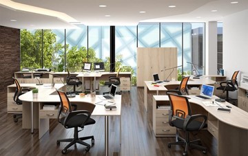 Набор мебели в офис SIMPLE с эргономичными столами и тумбами в Уфе - предосмотр 3